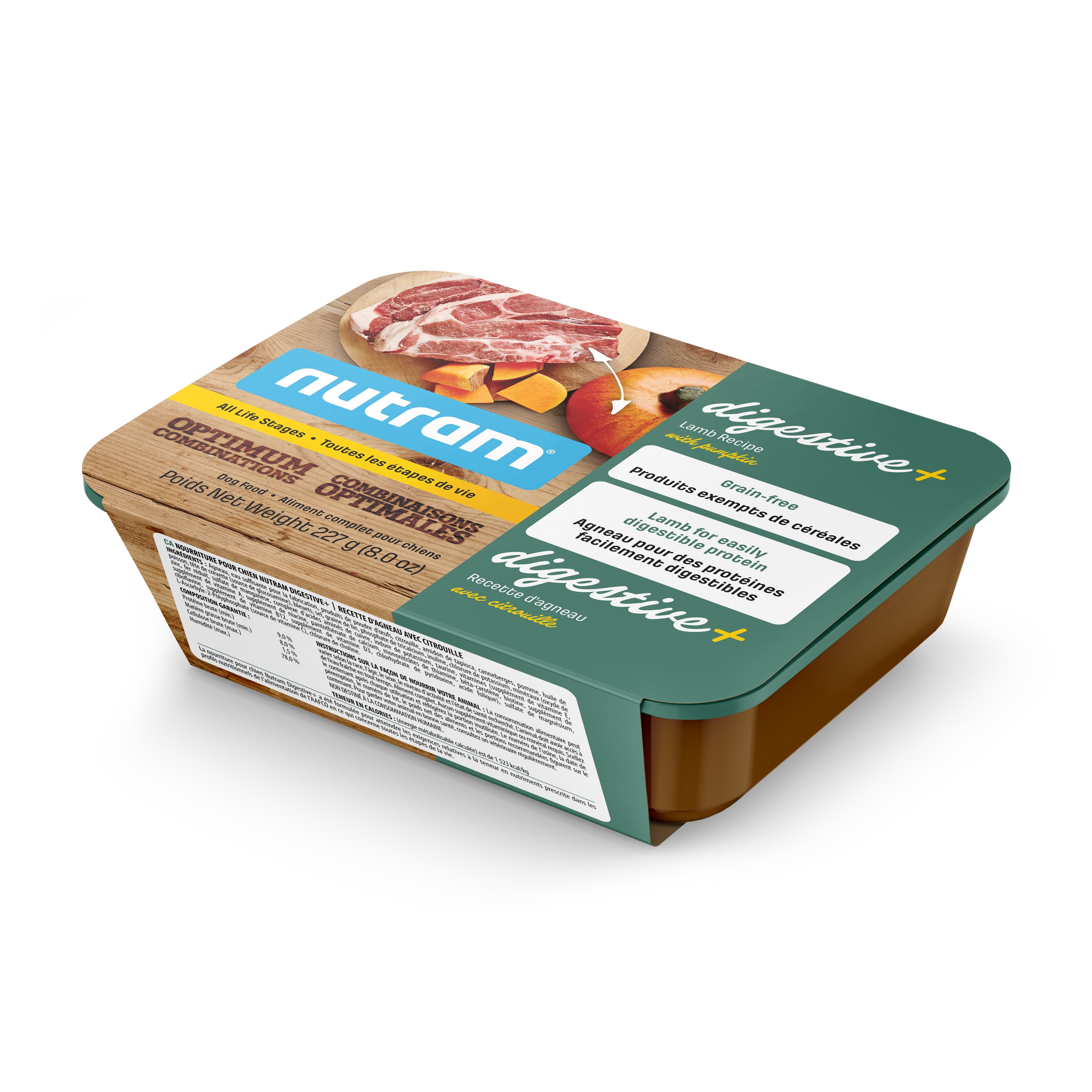 Nutram Optimal Combinations Digestive+ Dog Lamb & Pumpkin, Grain