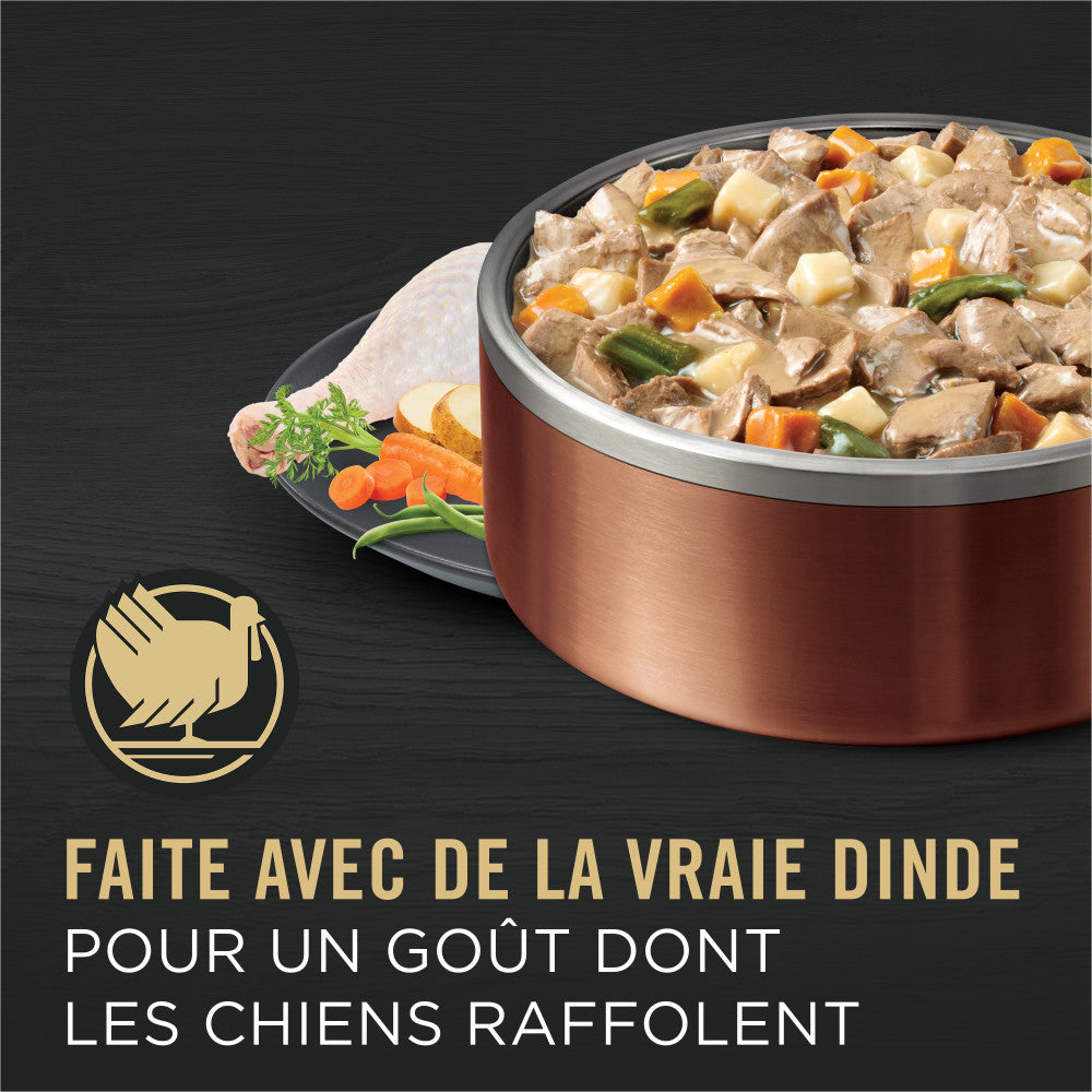 Purina ProPlan Adulte Complete Essentials Entrée de Dinde et de Légumes Tranches en Sauce Nourriture Humide pour Chiens