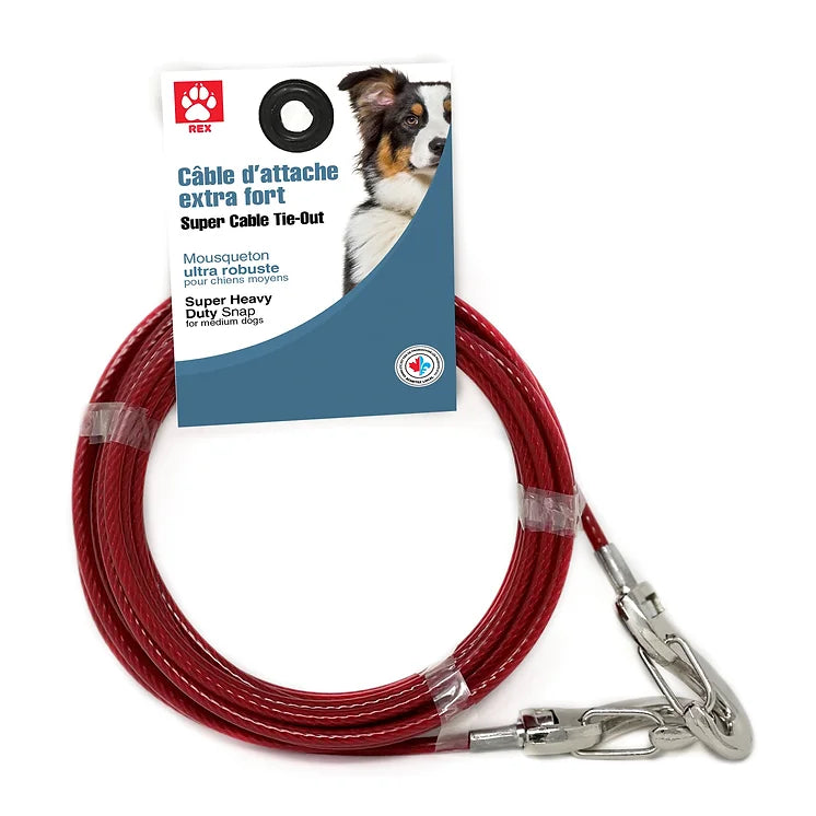 REX Câble D'attache Extra Fort Pour Chien Moyens