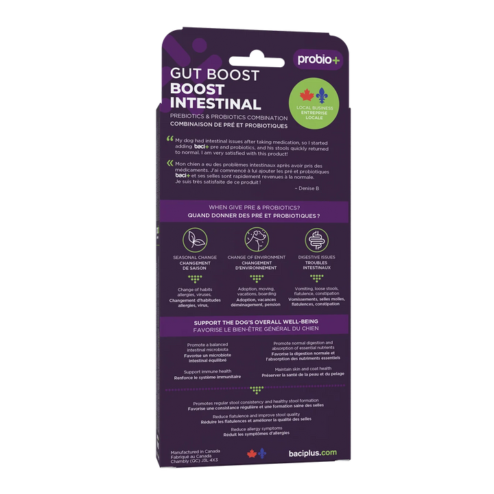 Trousse Boost Intestinal de pré et probiotiques en deux étapes pour chiens et chiots