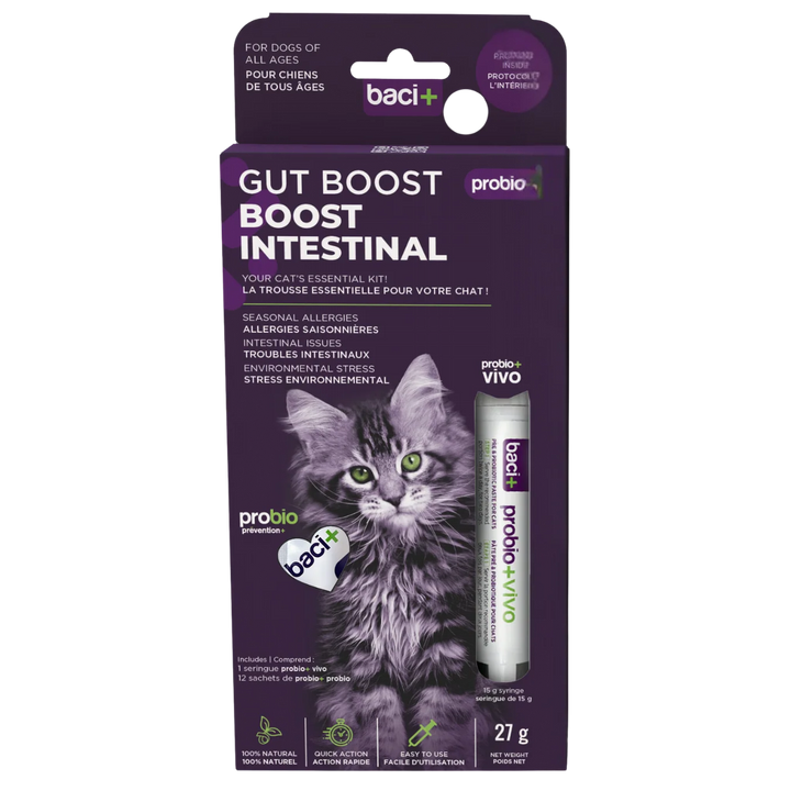 Trousse Boost Intestinal de pré et probiotiques en deux étapes pour chats et chatons
