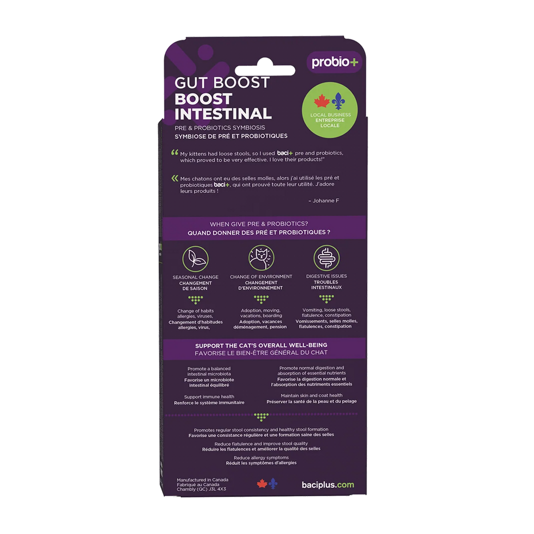 Trousse Boost Intestinal de pré et probiotiques en deux étapes pour chats et chatons