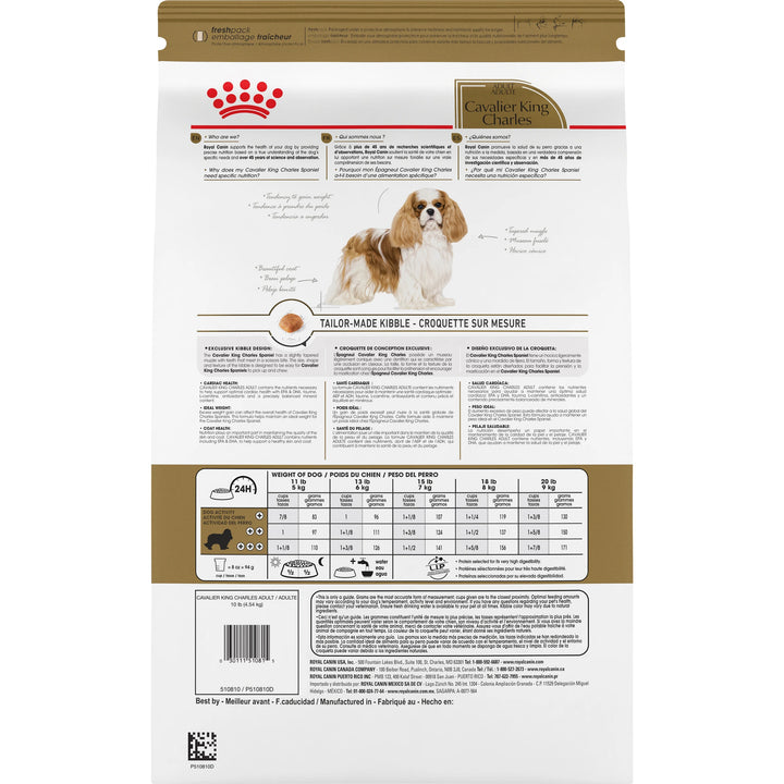 Nourriture sèche pour chiens adultes Cavalier King Charles