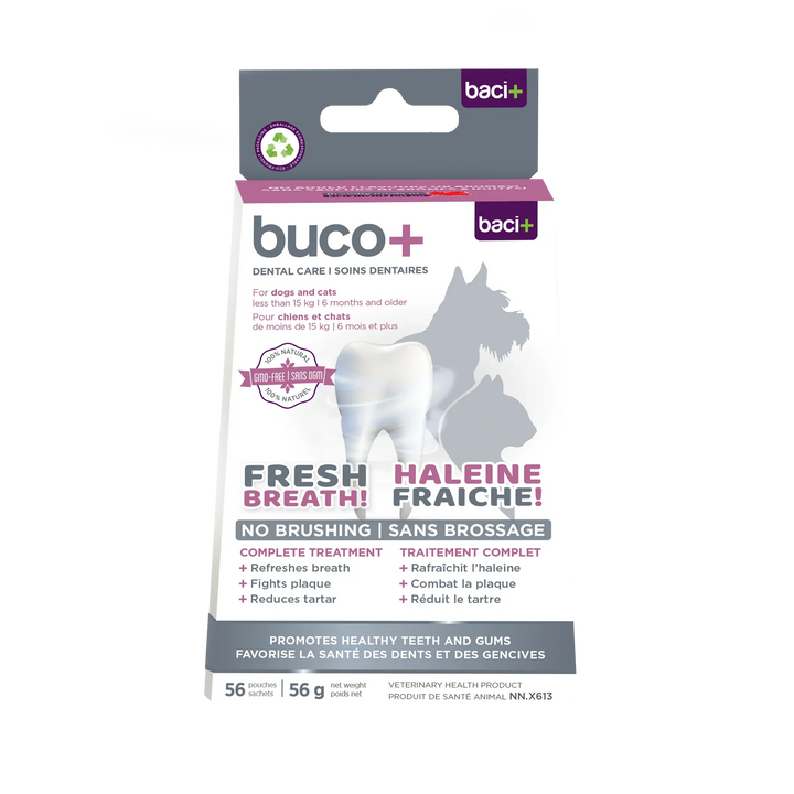 Buco+ supplement for fresh breath and healthy teeth, dogs and cats under 15 kg