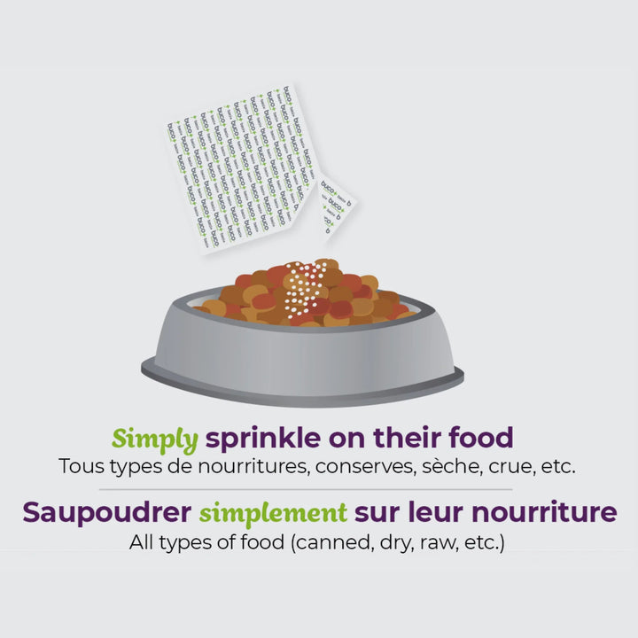 Supplément Buco+ pour une haleine fraîche et des dents saines, chiens et chats de plus de 15 kg