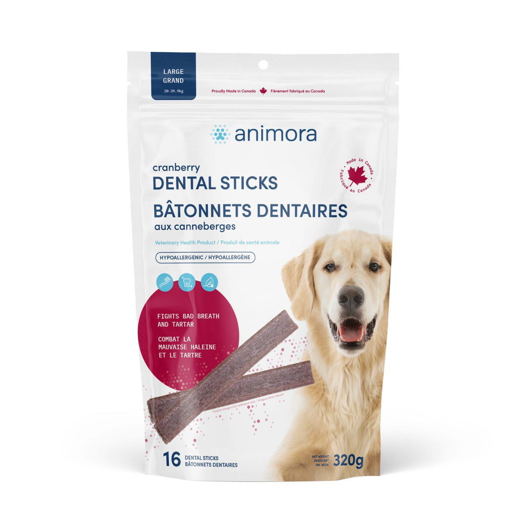 Cranberry dental sticks for tartar and bad breath for dogs