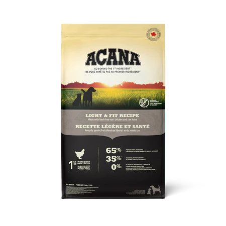 Acana  Dog  Dry Food   Recette Light And Fit Recipe