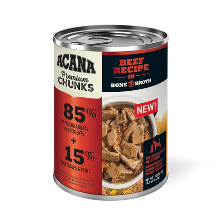 Acana  Dog  Wet Food Chunks In Broth Recette Beef Recipe