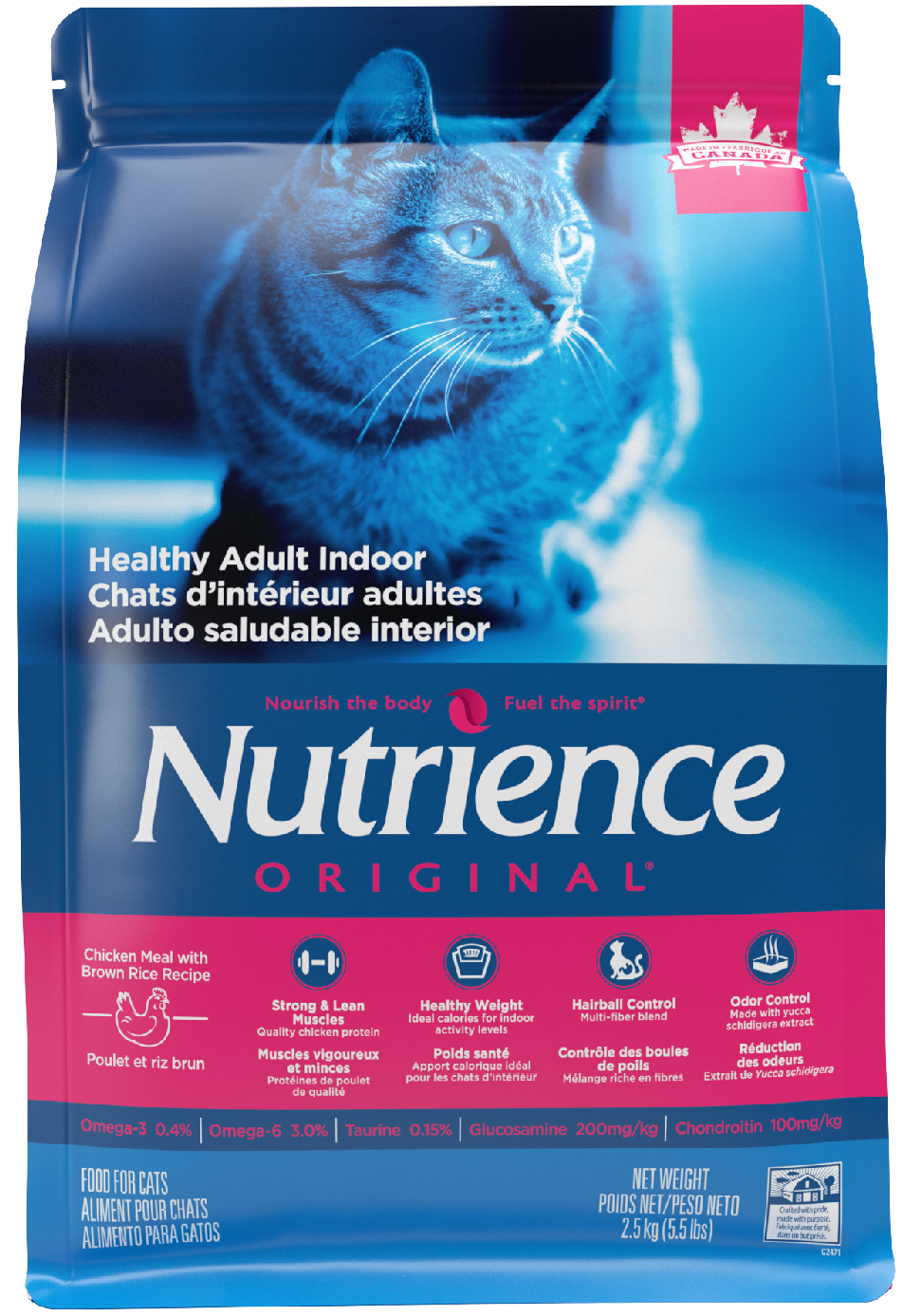 Nutrience Original Chat Adulte d’Intérieur Poulet Riz Brun