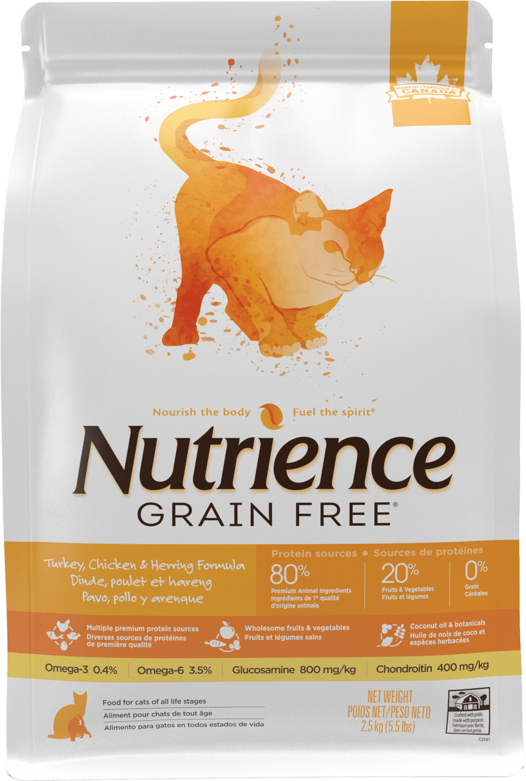 Nutrience Sans grain Chat Dinde, Poulet Et Hareng