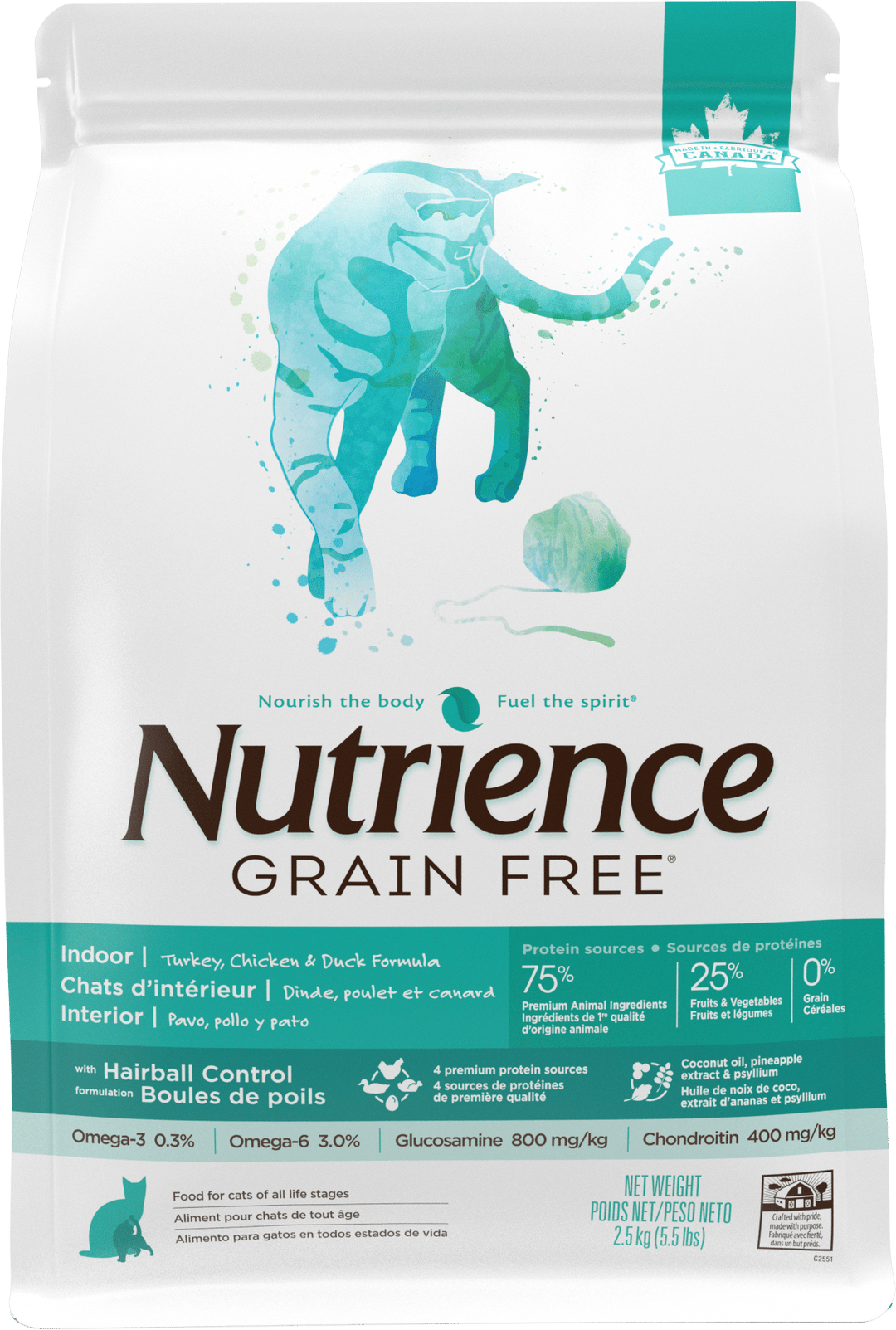 Nutrience Sans grain Chat d'Intérieur Dinde Poulet Et Canard