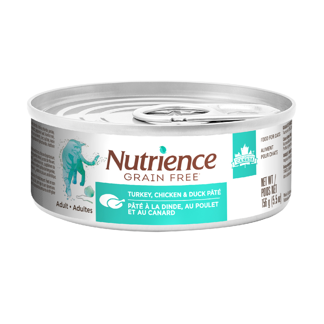 Nutrience Pâté Sans grain Chat d’Intérieur Dinde, Poulet Et Canard