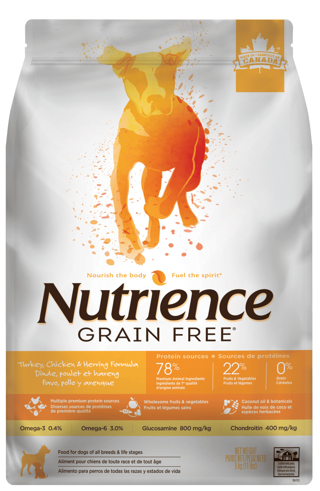 Nutrience Sans grain Chien Dinde Poulet Et Hareng