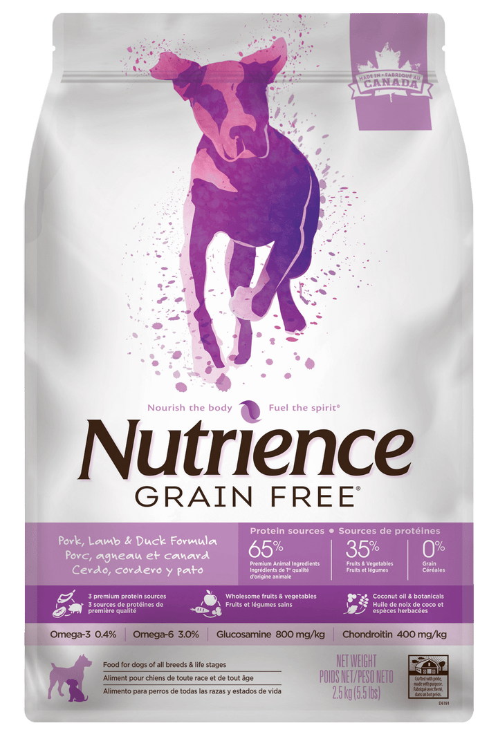 Nutrience Sans grain Chien Porc Agneau Et Canard