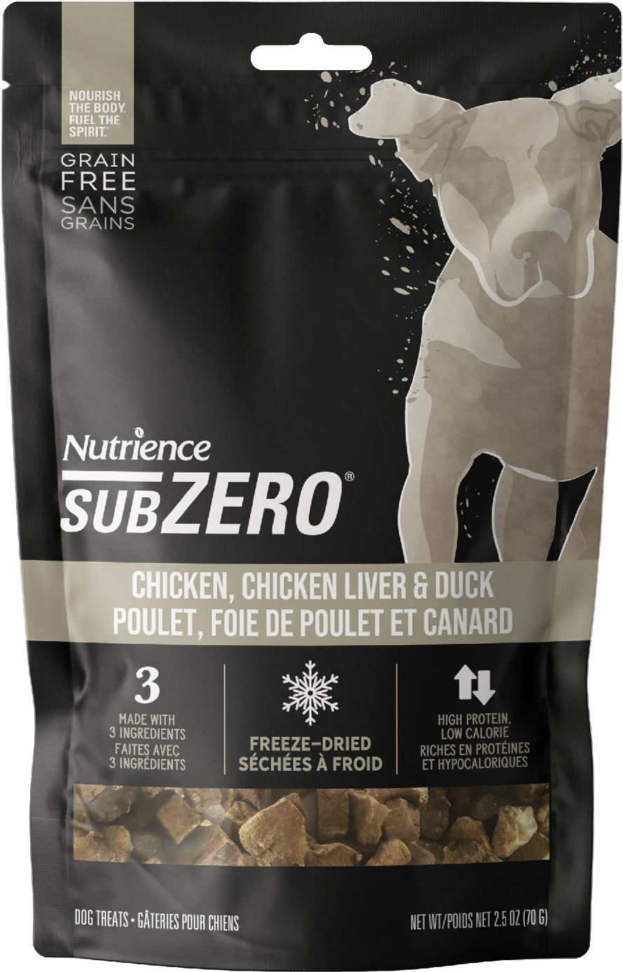 Nutrience SubZero Chien gâteries Séchées à Froid Poulet Foie de Poulet Canard