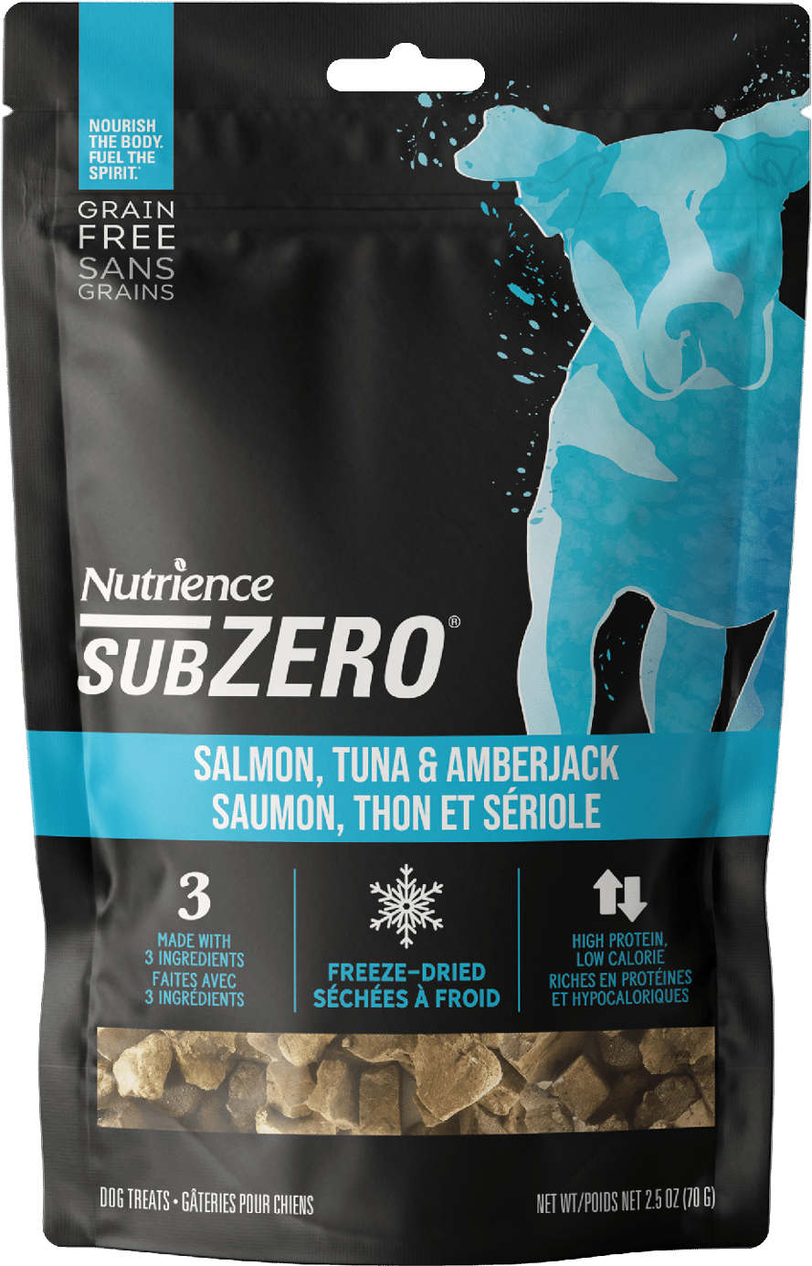 Nutrience SubZero Chien gâteries Séchées à Froid Saumon Thon Et Sériole