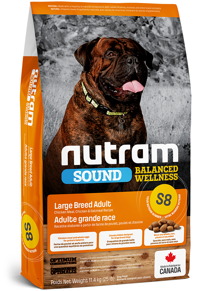 Nutram Sound (S8) Chien Grande Race Poulet Et Avoine 25Lbs
