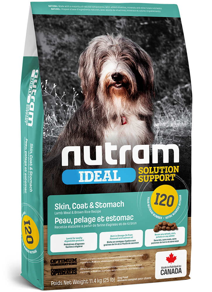 Nutram Ideal (I20) Chien Peau, Pelage Et Estomac Sensible Agneau Et Riz Brun 4.4Lbs