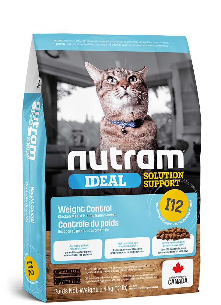 Nutram Ideal (I12) Chat Contrôle Du Poids Poulet Et Orge 2.5Lbs