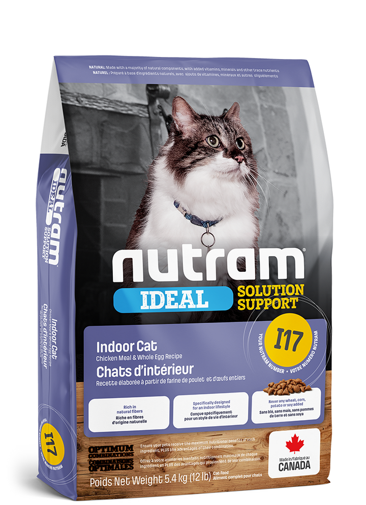 Nutram Ideal (I17) Indoor Cat Chicken & Whole Eggs 12Lbs