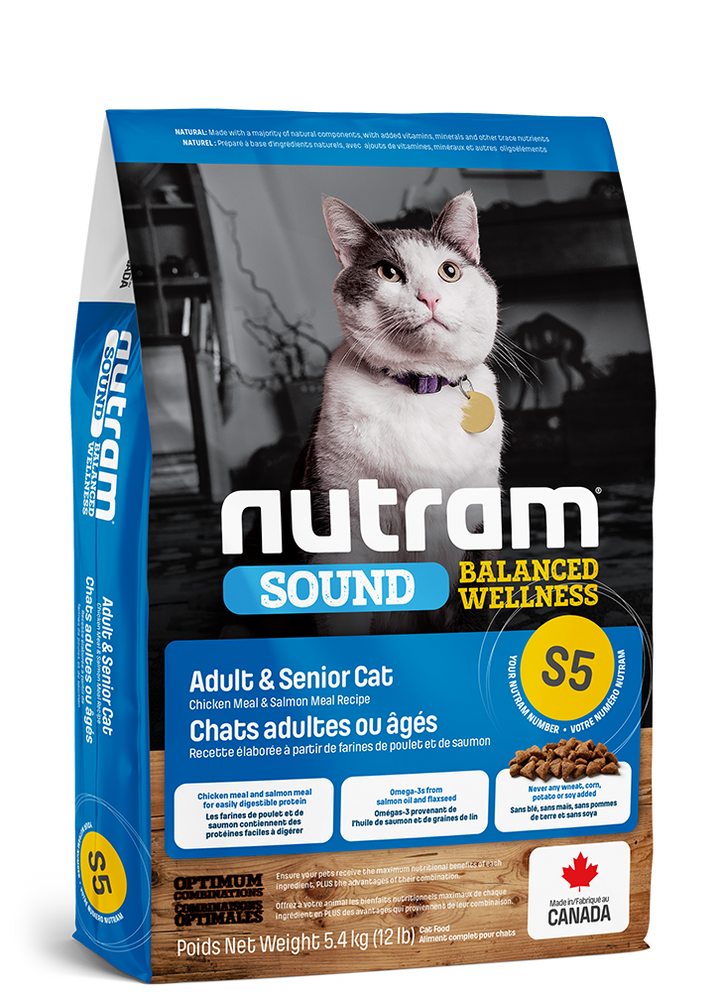 Nutram Sound (S5) Adult Cat / Senior Chicken & Salmon 2.5Lbs