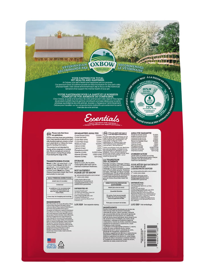 Oxbow Essentials Nourriture Pour Rat Adulte