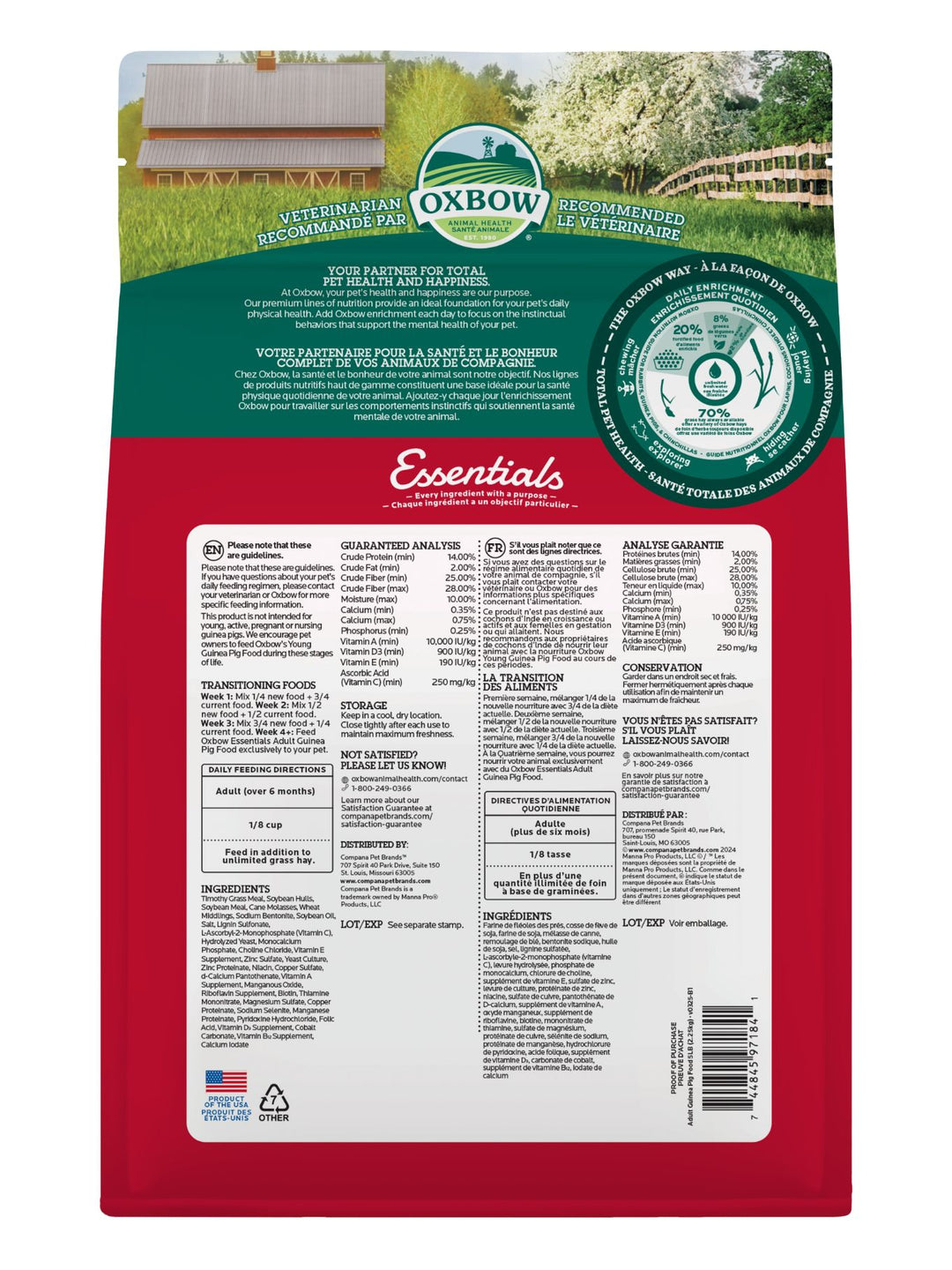 Oxbow Essentials Nourriture Pour Cochon D'Inde Adulte