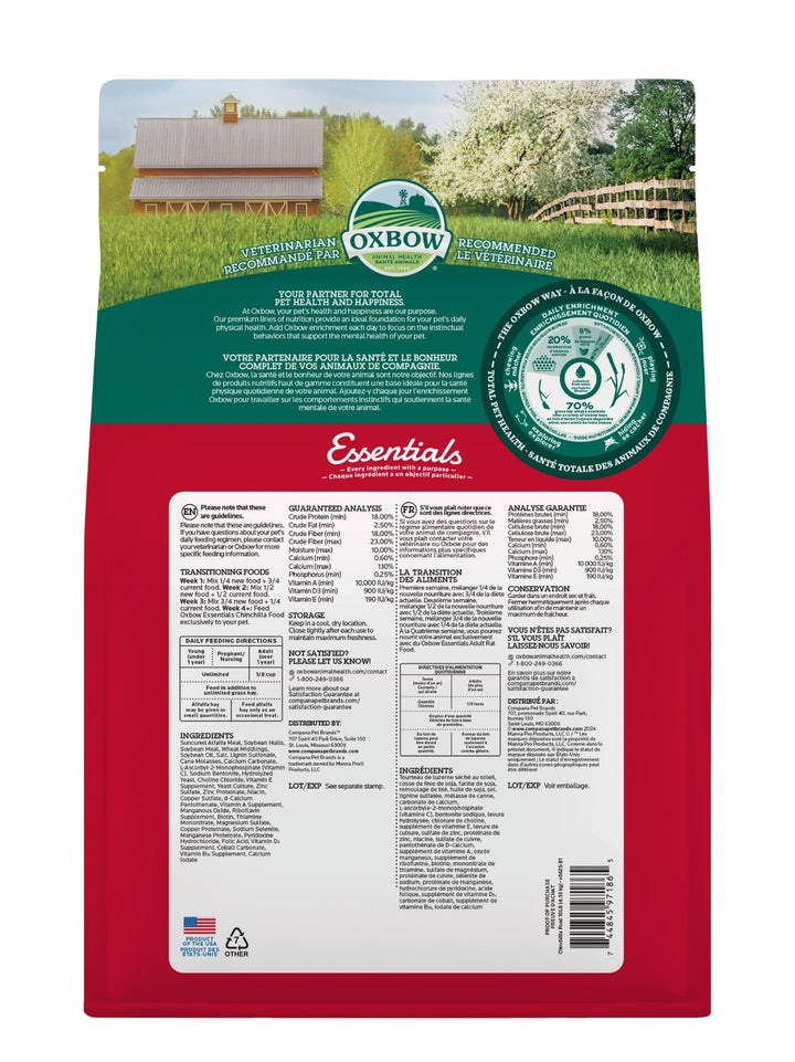 Oxbow Essentials Nourriture Pour Chinchilla