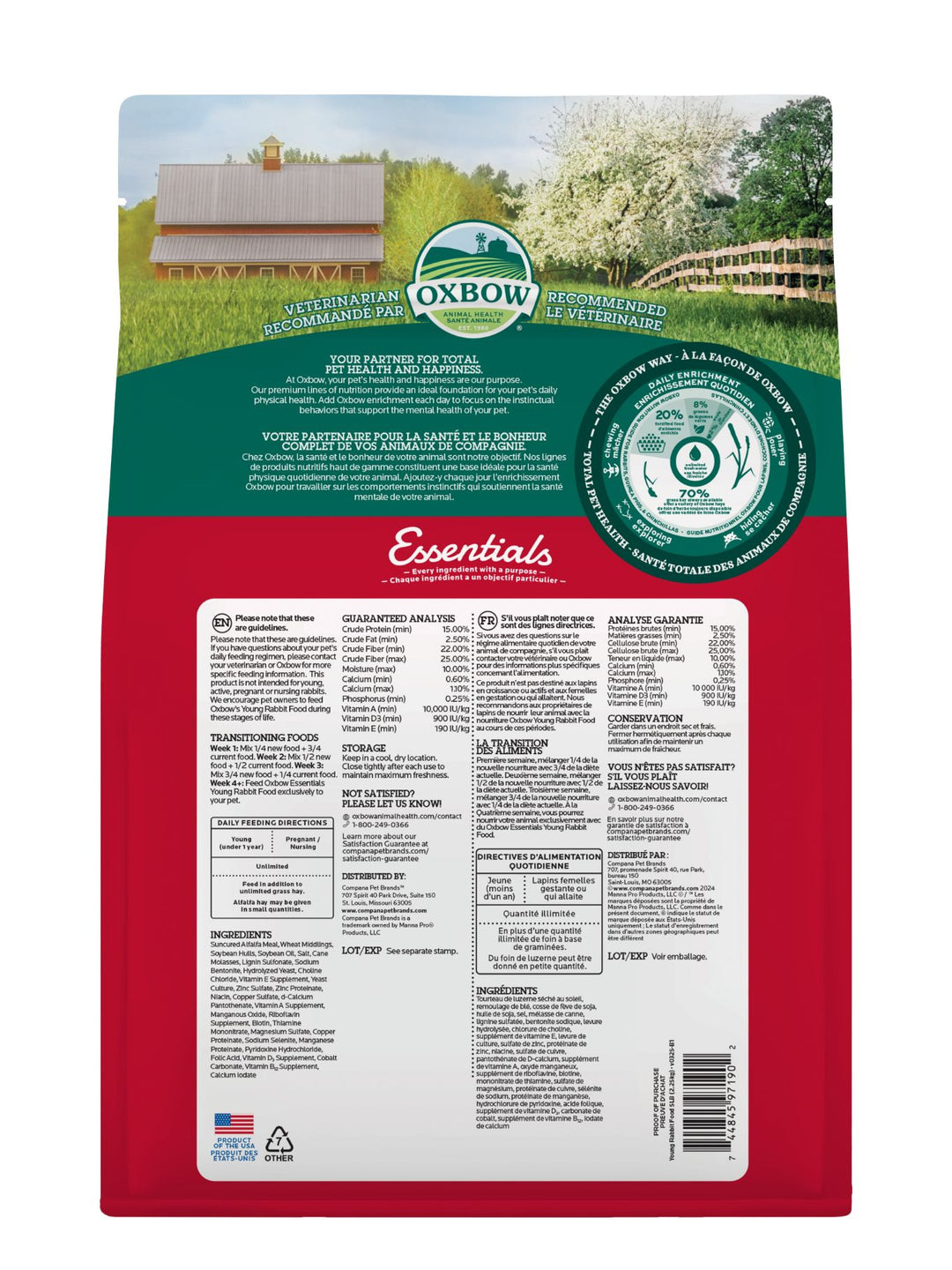 Oxbow Essentials Nourriture Pour Jeune Lapin