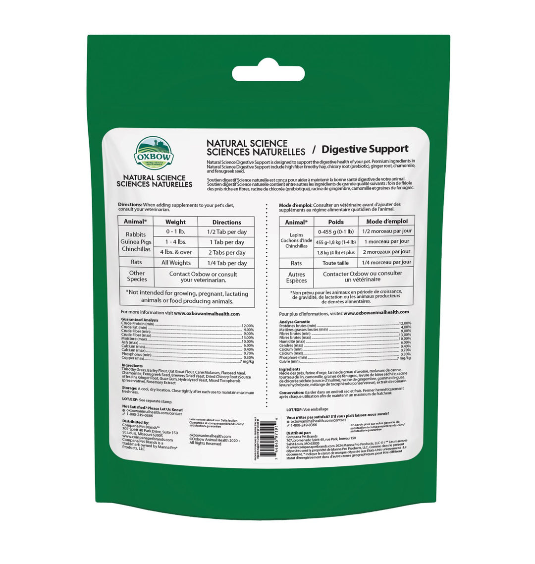 Oxbow Natural Science Suppléments Pour Rongeur Digestif