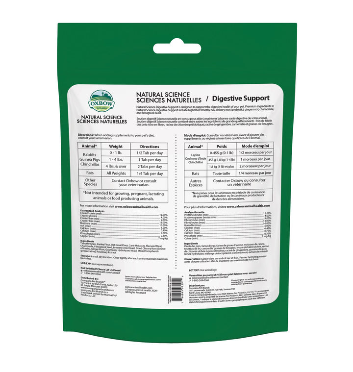 Oxbow Natural Science Suppléments Pour Rongeur Digestif