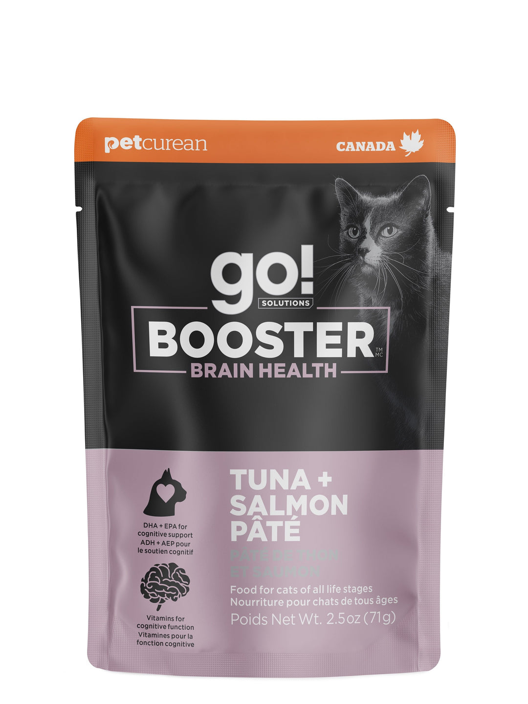 Pet Curean Go! Booster Cat Brain Health Tuna, Salmon