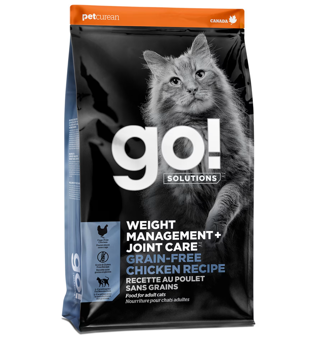 Pet Curean Go! Chat Contrôle du Poids + Santé des Articulations, Poulet sans Grains