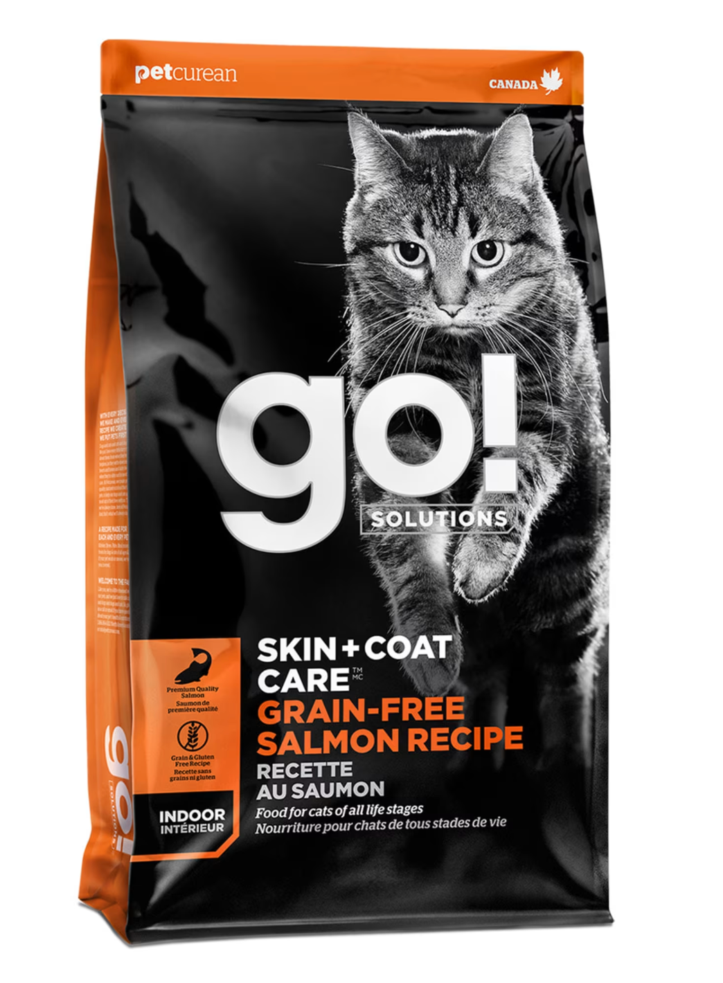 Pet Curean Go! Nourriture Chat Soin de la Peau + Poils, Sans Grains au Saumon