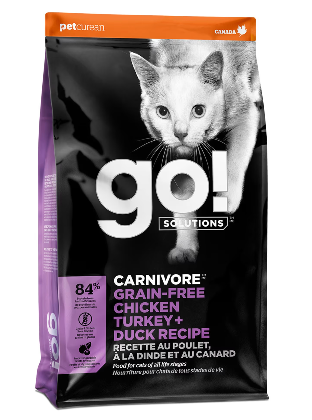 Pet Curean Go! Carnivore Sans Grains Poulet Dinde, Canard Nourriture Chat