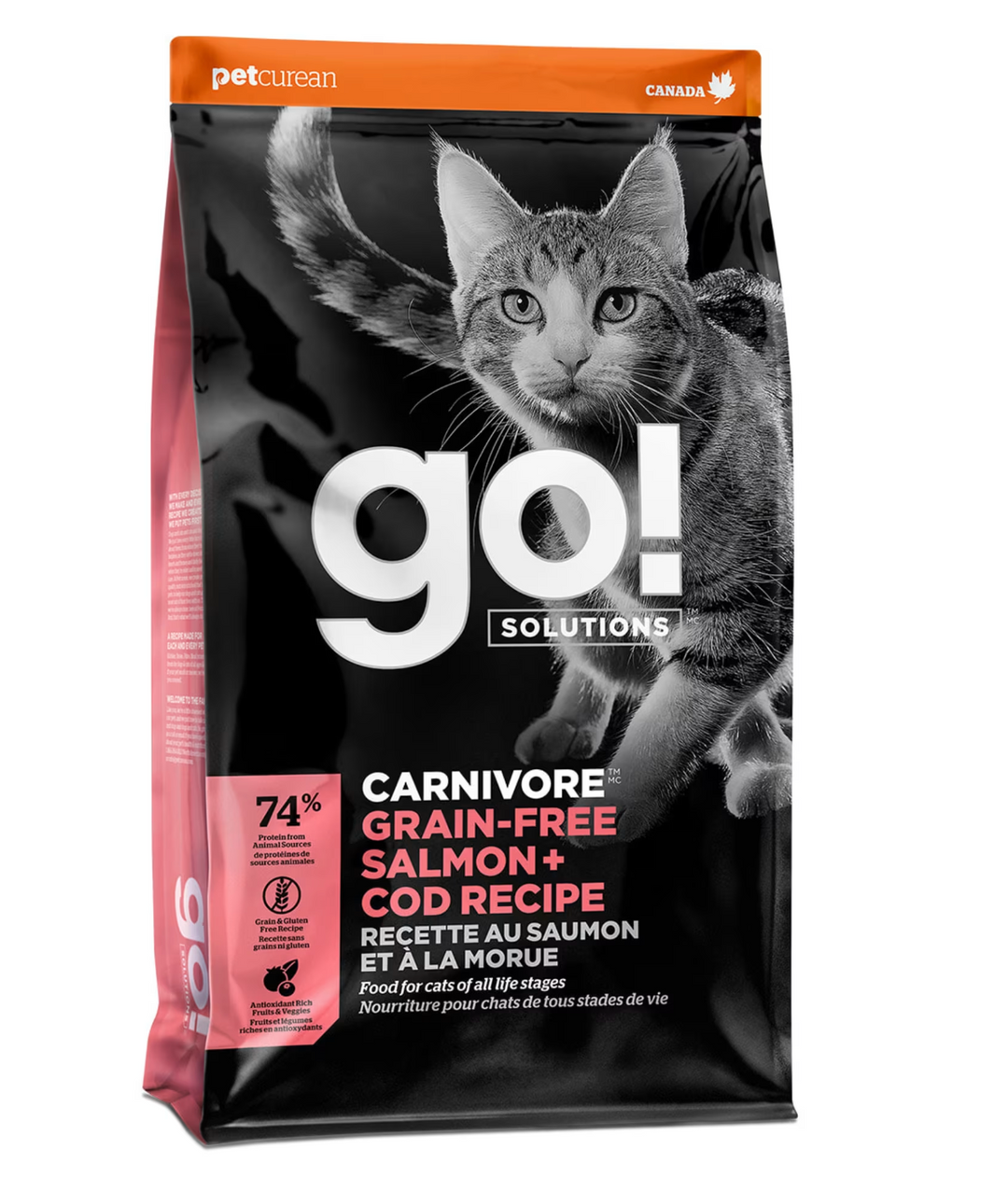 Pet Curean Go! Carnivore Sans Grains Saumon, Morue Nourriture Chat