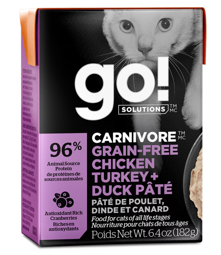 Pet Curean Go! Chat Sans Grains Pâté De Poulet, Dinde et Canard