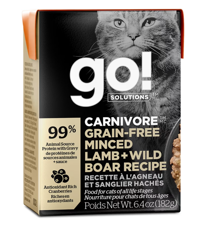 Pet Curean Go! Chat Sans Grains Agneau Haché et Sanglier Sauvage