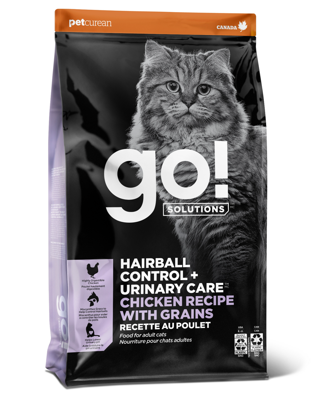 Pet Curean Go! Chat Controle Des Boules De Poils + Santé Urinaire Avec Grains Poulet