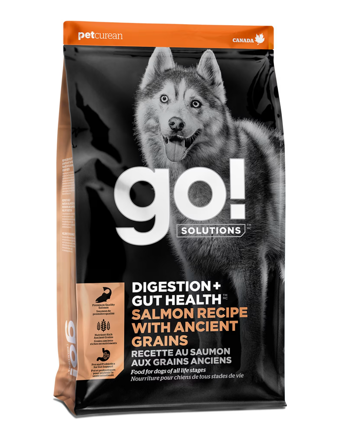 Pet Curean Go! Nourriture Chien Digestion + Santé Intestinale avec Grains Anciens au Saumon