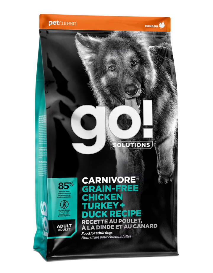 Pet Curean Go! Carnivore Sans Grains Poulet, Dinde et Canard Nourriture Chien