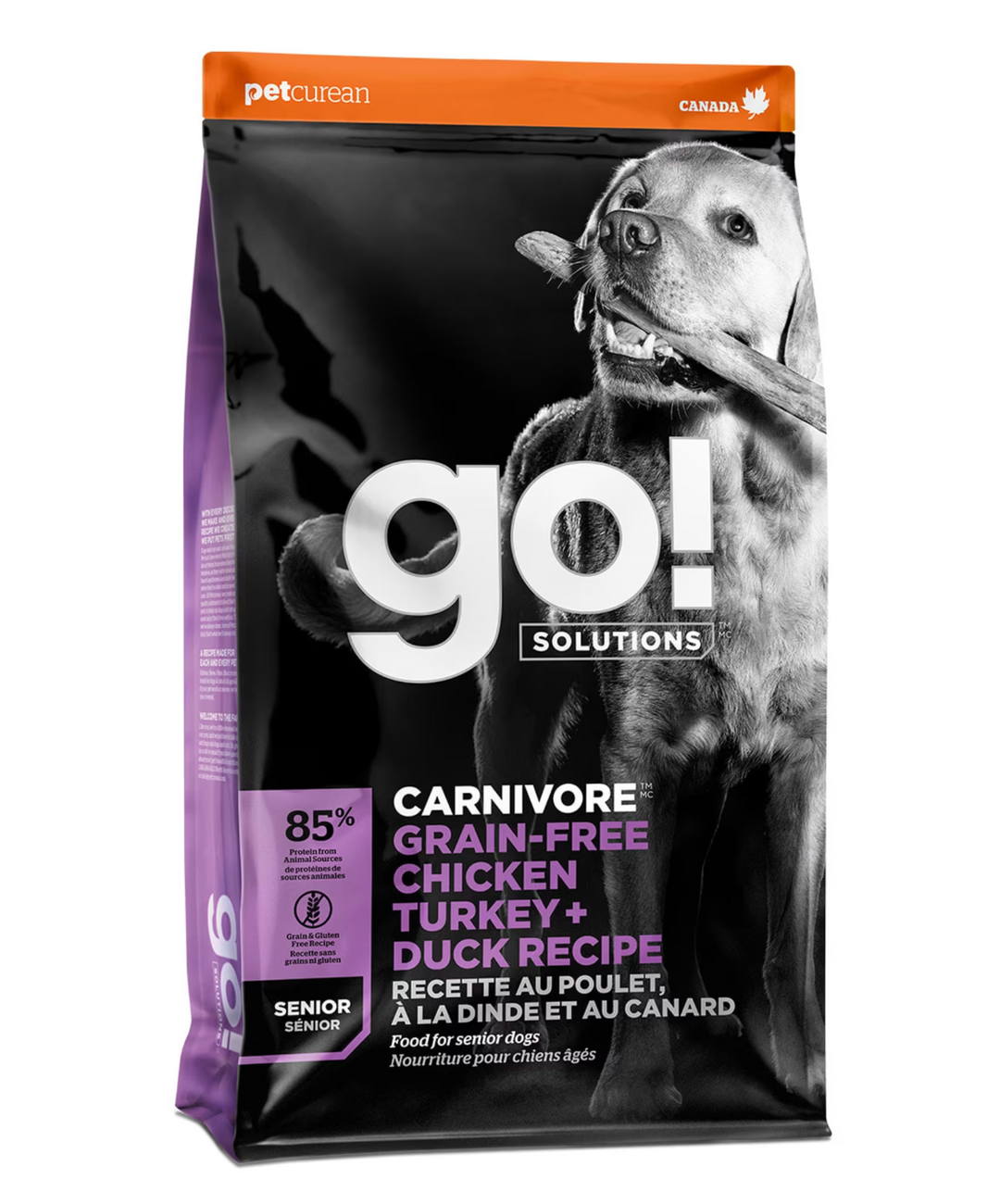 Pet Curean Go! Carnivore Sans Grains Poulet, Dinde et Canard Nourriture Chien Sénior