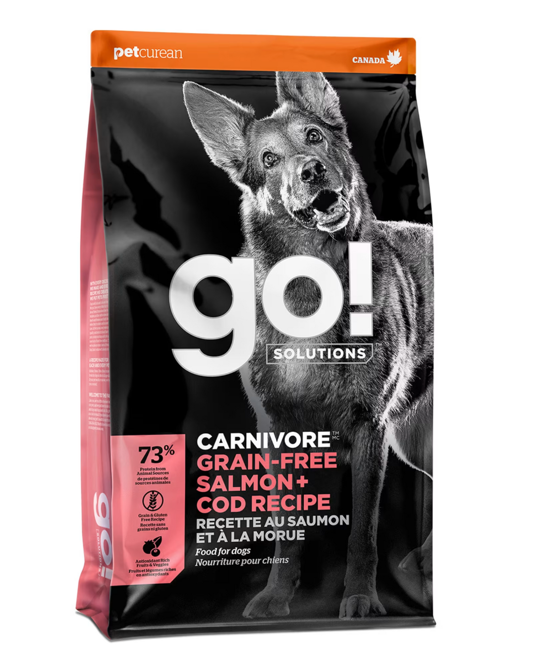 Pet Curean Go! Carnivore Sans Grains Saumon et Morue Nourriture Chien