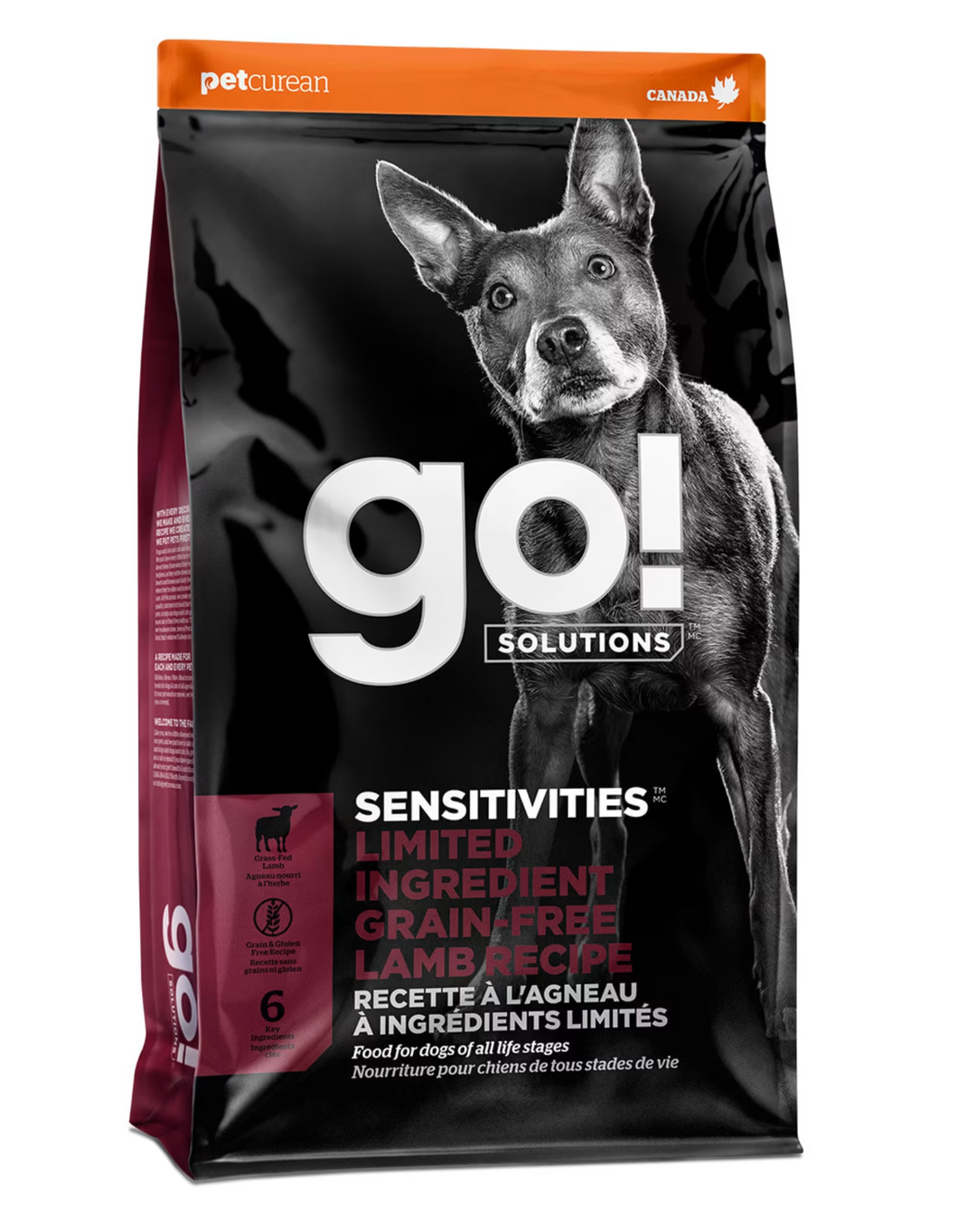 Pet Curean Go! Sensitivities Nourriture Chien Sans Grains à l'Agneau