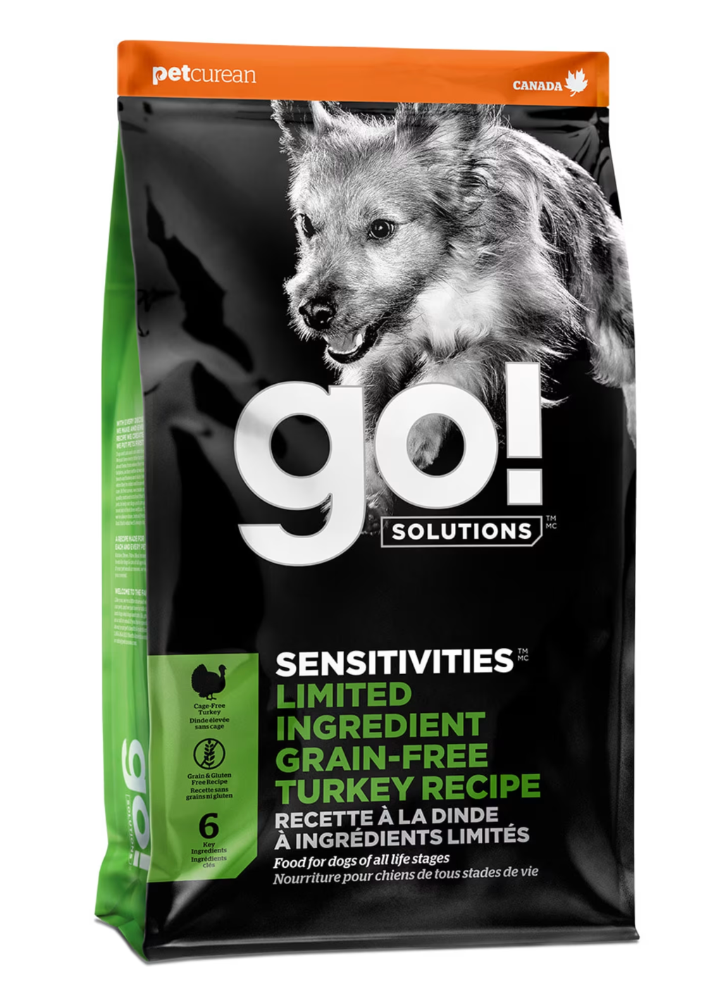 Pet Curean Go! Sensitivities Nourriture Chien Sans Grains à la Dinde