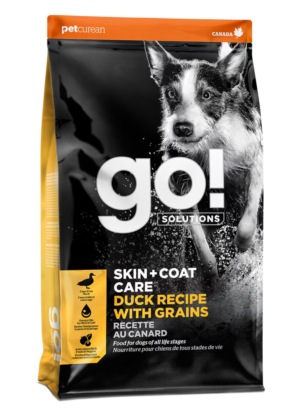 Pet Curean Go! Nourriture Chien Soin de la Peau + Poils Recette au Canard