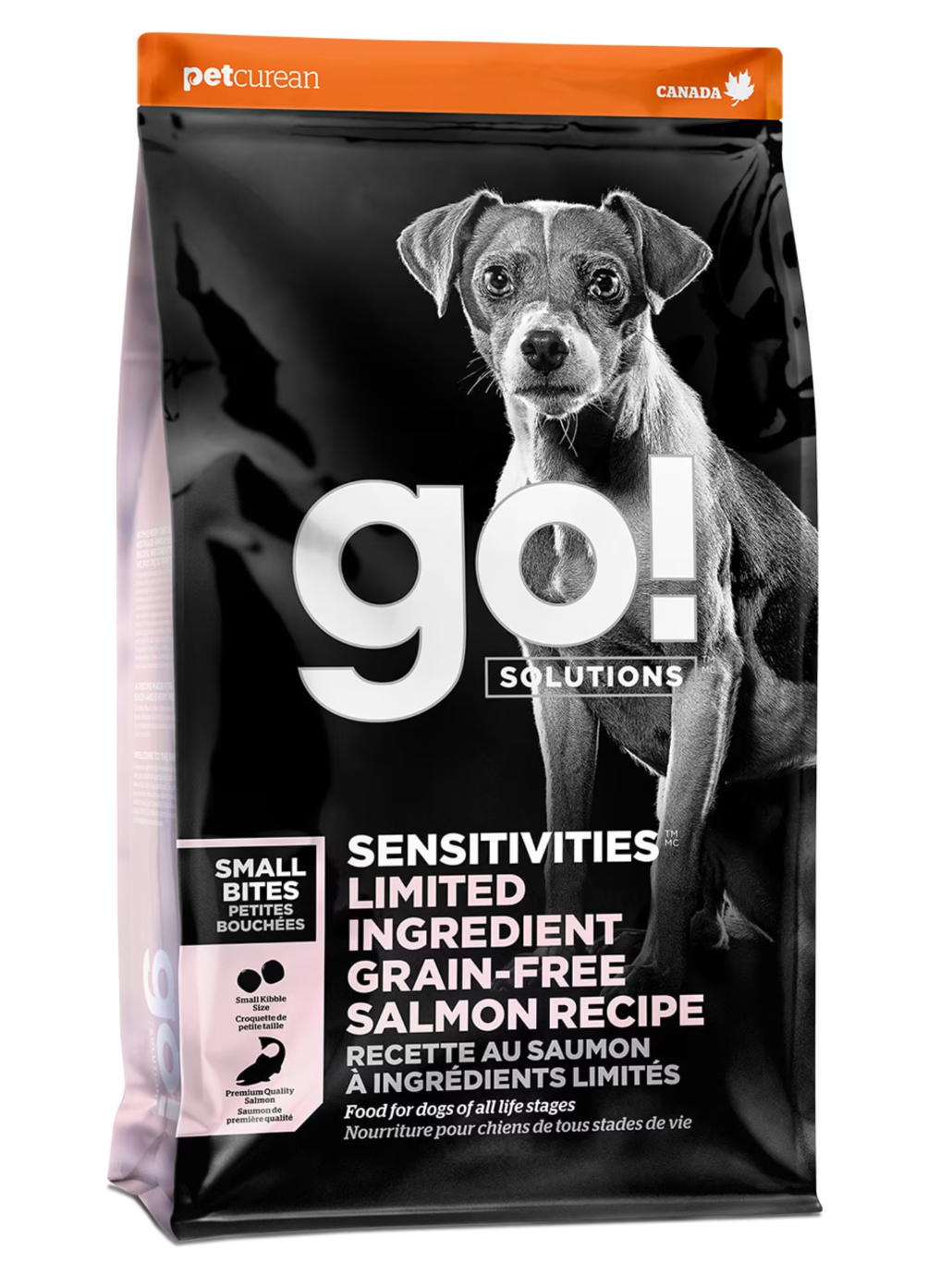 Pet Curean Go! Sensitivities Nourriture Chien Sans Grains Recette au Saumon Petites Bouchées