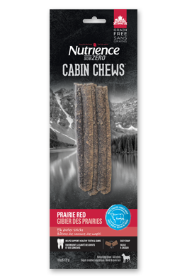 Nutrience SubZero Cabin Chews Bâtons Chien gibier des Prairies grand paquet de 5